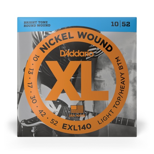 [EXL140] D'Addario XL Nickel Wound Electric Strings, Light Top/Heavy Bottom, 10-52, EXL140