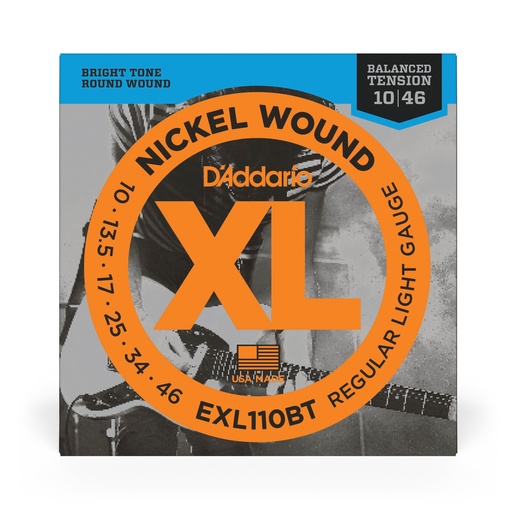 [EXL110BT] D'Addario XL Nickel Wound Strings, Regular Light, Balanced Tension 10-46, EXL110BT