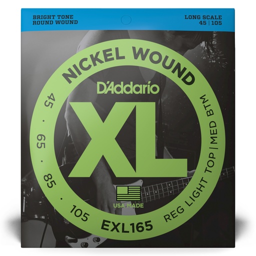 [EXL165] D'Addario XL Nickel Bass Strings, 45-105 Custom Light, Long Scale, EXL165