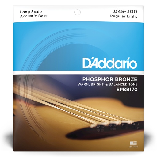 [EPBB170] D'Addario Phosphor Bronze Acoustic Bass Strings, Long Scale, 45-100, EPBB170