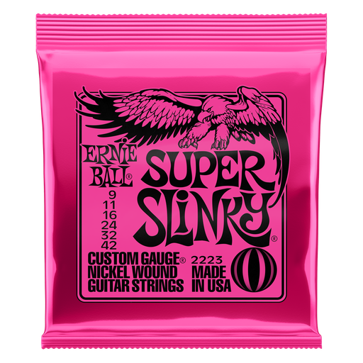 [P02223] Ernie Ball Super Slinky Nickel Wound Electric Guitar Strings - 9-42 Gauge