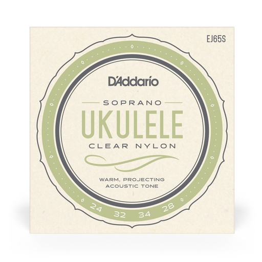 [EJ65S] D'Addario EJ65S Pro-Arté Custom Extruded Nylon Ukulele Strings, Soprano