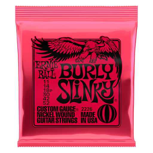 [P02226] Ernie Ball Burly Slinky Nickel Wound Electric Guitar Strings, 11-52