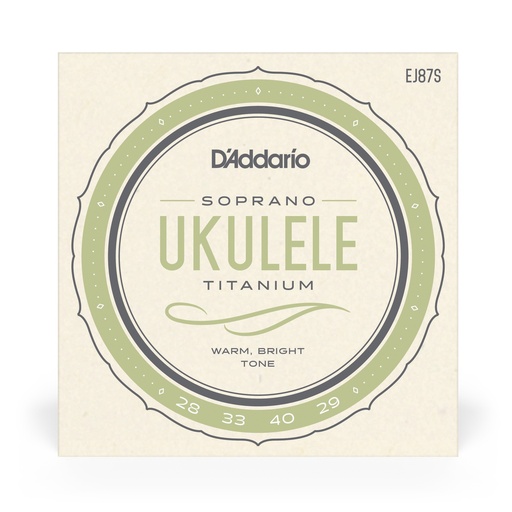 [EJ87S] D'Addario EJ87S Titanium Ukulele Strings, Soprano