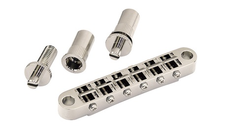 [GB-0525-001] Allparts GB-0525 Gotoh Tunematic Bridge with Large Holes, Nickel