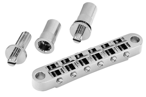 [GB-0525-010] Allparts GB-0525 Gotoh Tunematic Bridge with Large Holes, Chrome