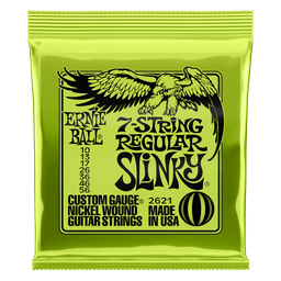 [P02621] Ernie Ball Regular Slinky 7-String Nickel Wound Electric Guitar Strings - 10-56 Gauge