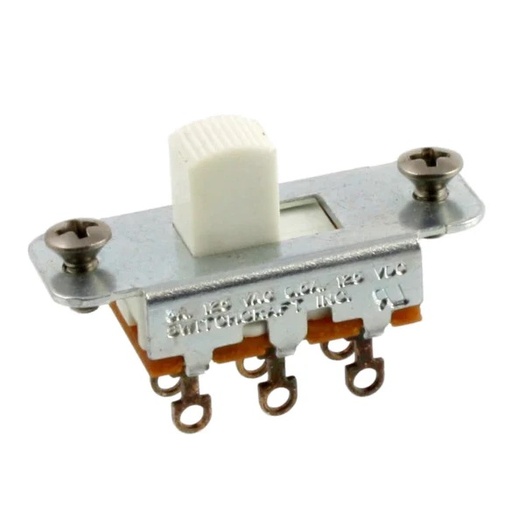 [EP-0260-025] Allparts EP-0260 Switchcraft® On-On Slide Switch for Jazzmaster® and Jaguar®, White knob