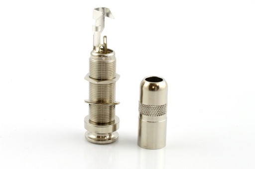 [EP-4161-001] Allparts EP-4161 Switchcraft® 3-conductor End Pin Jack, Nickel