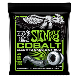 [P02736] Ernie Ball Bass 5 Slinky Cobalt Electric Bass Strings - 45-130 Gauge