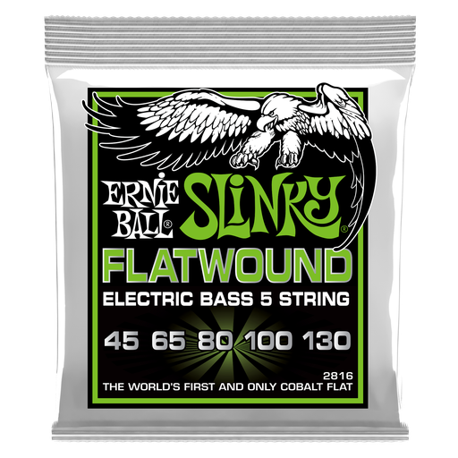 [P02816] Ernie Ball Regular Slinky 5-String Flatwound Electric Bass Strings - 45-130 Gauge