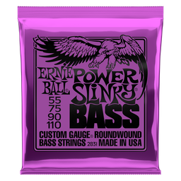 [P02831] Ernie Ball Power Slinky Nickel Wound Electric Bass Strings - 55-110 Gauge