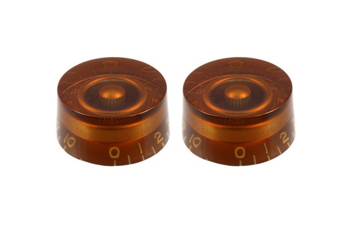 [PK-0130-022] Allparts PK-0130 Set of 2 Vintage-style Speed Knobs, Amber