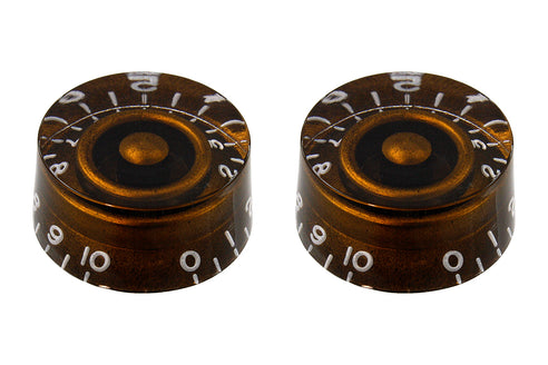 [PK-0130-036] Allparts PK-0130 Set of 2 Vintage-style Speed Knobs, Chocolate