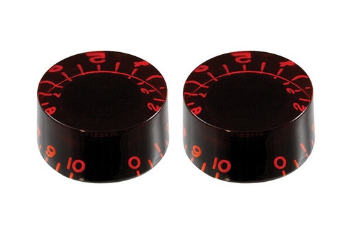 [PK-0134-026] Allparts PK-0134 Set of 2 Vintage-style Tinted Speed Knobs, Red tint
