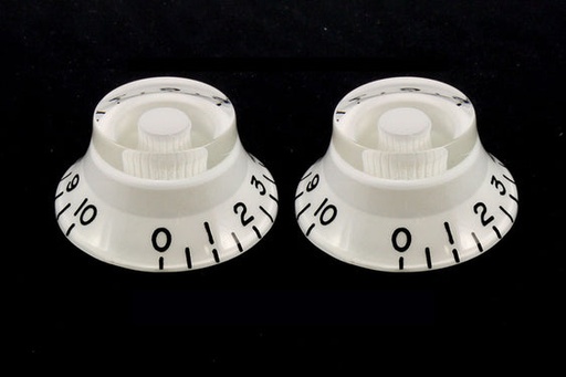 [PK-0140-025] Allparts PK-0140 Set of 2 Vintage-style Bell Knobs, White