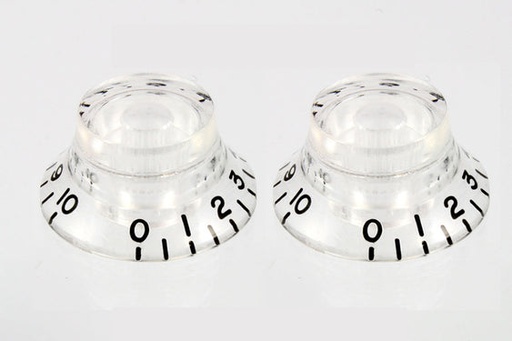 [PK-0140-031] Allparts PK-0140 Set of 2 Vintage-style Bell Knobs, Clear