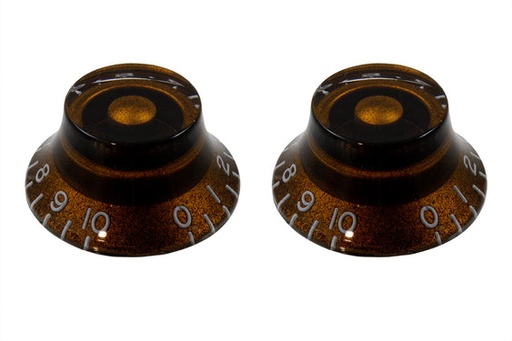 [PK-0140-036] Allparts PK-0140 Set of 2 Vintage-style Bell Knobs, Chocolate