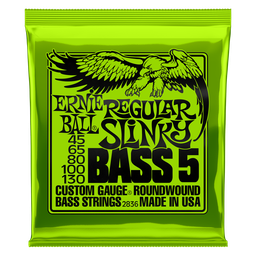 [P02836] Ernie Ball Regular Slinky 5-String Nickel Wound Electric Bass Strings - 45-130 Gauge