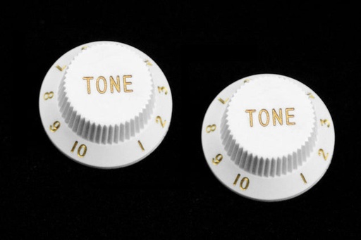 [PK-0153-025] Allparts PK-0153 Set of 2 Plastic Tone Knobs for Stratocaster®, White
