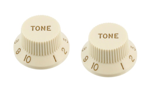 [PK-0153-050] Allparts PK-0153 Set of 2 Plastic Tone Knobs for Stratocaster®, Parchment