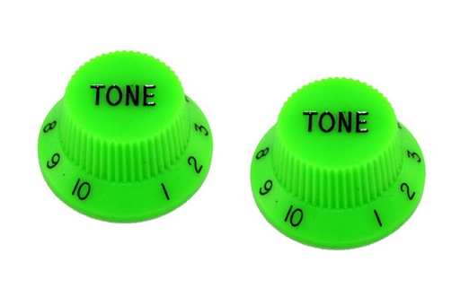 [PK-0153-029] Allparts PK-0153 Set of 2 Plastic Tone Knobs for Stratocaster®, Green