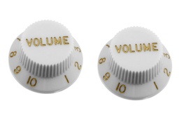 [PK-0154-025] Allparts PK-0154 Set of 2 Plastic Volume Knobs for Stratocaster®, White