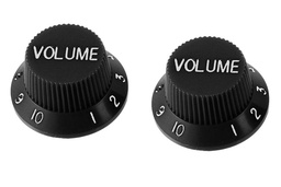 [PK-0154-023] Allparts PK-0154 Set of 2 Plastic Volume Knobs for Stratocaster®, Black