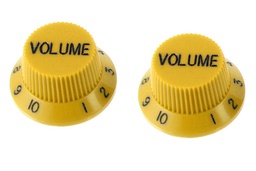 [PK-0154-020] Allparts PK-0154 Set of 2 Plastic Volume Knobs for Stratocaster®, Yellow