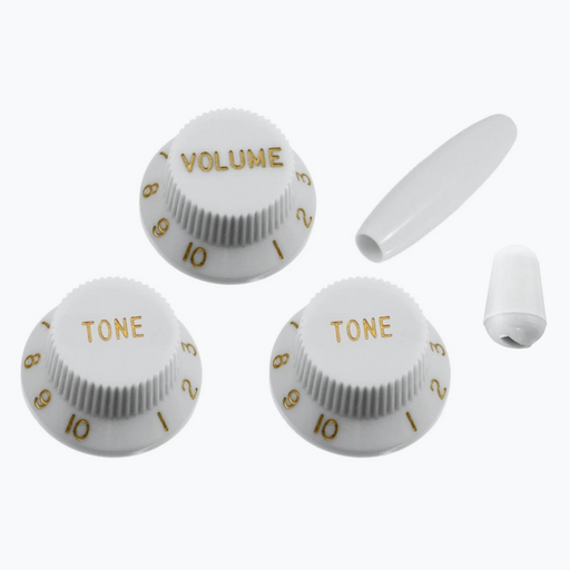 [PK-0178-025] Allparts PK-0178 Complete Knob Set for Stratocaster®, White