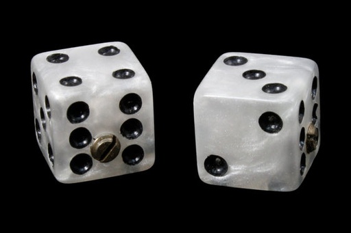 [PK-3250-055] Allparts PK-3250 Set of 2 Unmatched Dice Knobs, White Pearloid