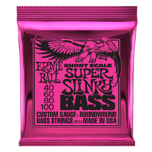 [P02854] Ernie Ball Super Slinky Nickel Wound Short Scale Bass Strings - 40-100 Gauge