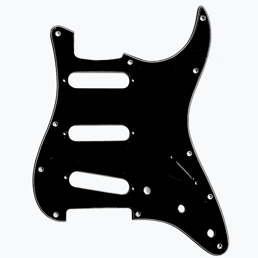 [PG-0552-033] Allparts PG-0552 11-hole Pickguard for Stratocaster®, Black 3-ply (B/W/B) .090