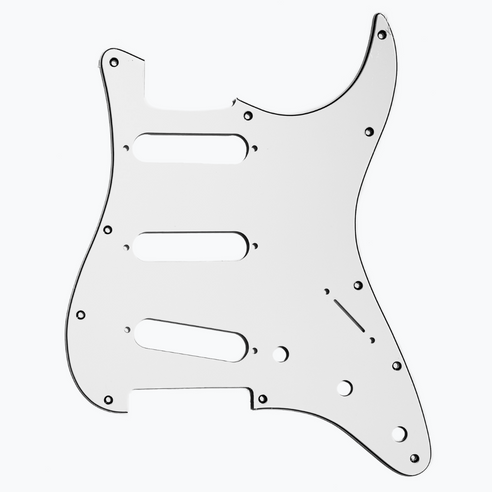 [PG-0552-035] Allparts PG-0552 11-hole Pickguard for Stratocaster®, White 3-ply (W/B/W) .090