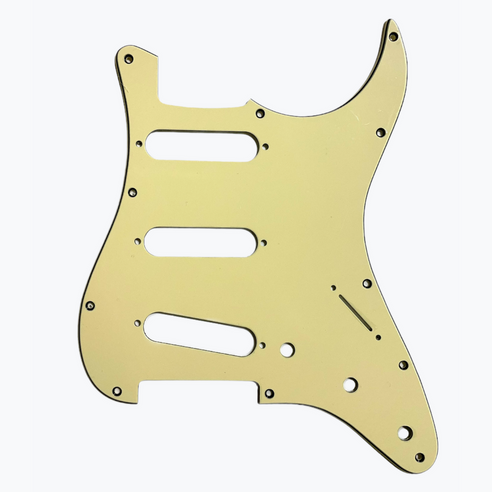 [PG-0552-048] Allparts PG-0552 11-hole Pickguard for Stratocaster®, Vintage Cream 3-ply (VC/B/VC) .090