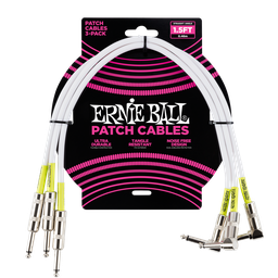 [P06056] Ernie Ball 1.5' Straight / Angle Patch Cable 3-pack - White  