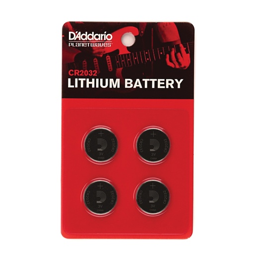 [PW-CR2032-04] D'Addario CR2032 Lithium Battery, 4-pack