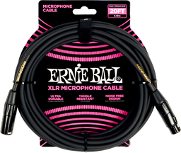 [P06388] Ernie Ball 20' Male Female XLR Microphone Cable Black