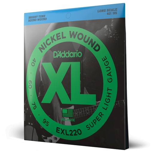 [EXL220] D'Addario 40-95 Super Light, Long Scale, XL Nickel Bass Strings