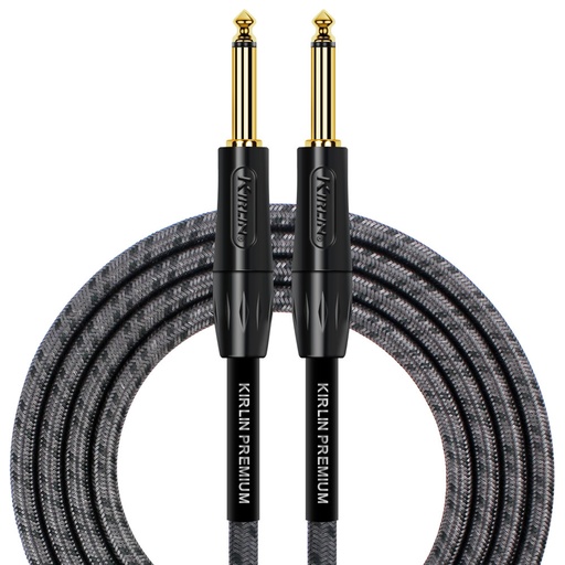 [IWB-201BFG-20FT/BA] Kirlin Premium Plus Instrument Cable, 20 Feet, Charcoal