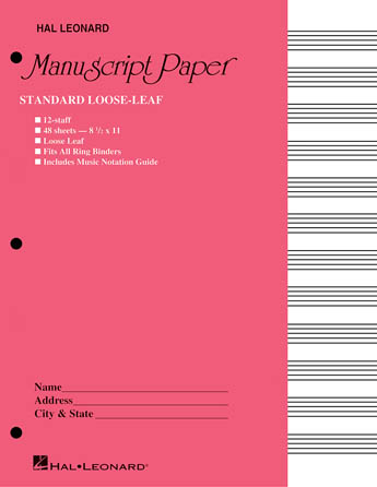 [HL00210003] Hal Leonard Standard Loose Leaf Manuscript Paper