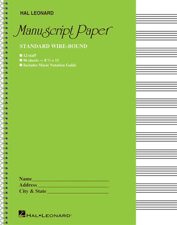 [HL00210005] Hal Leonard Standard Wirebound Manuscript Paper
