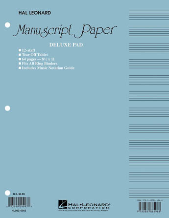 [HL00210002] Hal Leonard Manuscript Paper Deluxe Pad