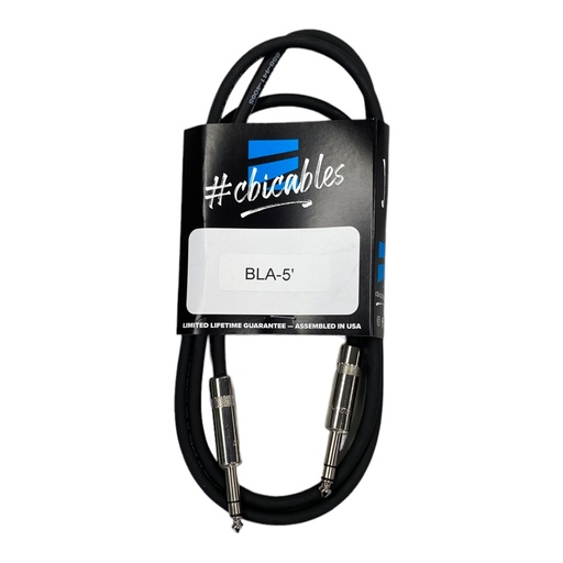 [P-BLA-5] CBI Balanced Line Cable, 1/4" TRS to 1/4" TRS, 5 Feet