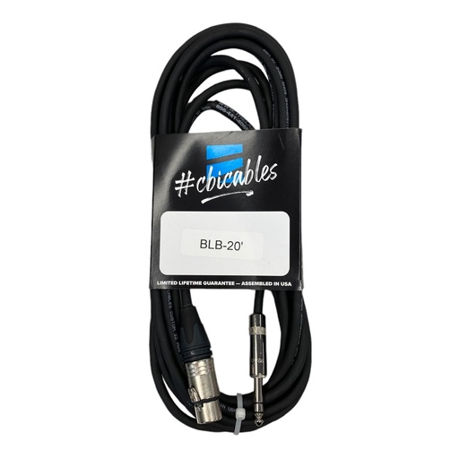 [P-BLB-20] CBI Balanced Line Cable, 1/4" TRS to XLR Female, 20 Feet