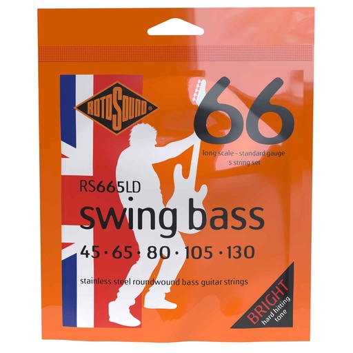 [RS665LD] Rotosound Swing Bass 66 Stainless Steel Long Scale Standard Gauge 5-String Bass Strings