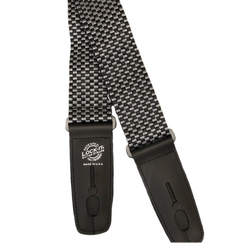 [LIS-009P2-SLCHK] Lock-It 2" Gig Series Strap, Silver Checker