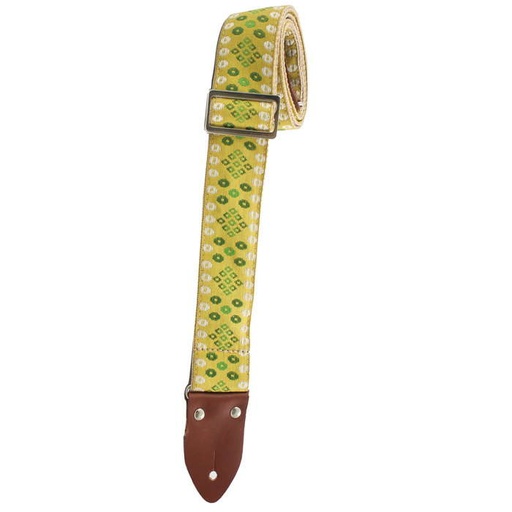 [HVDX-31] Henry Heller 2" Deluxe Vintage Series Jaquard Strap, Yellow/Green