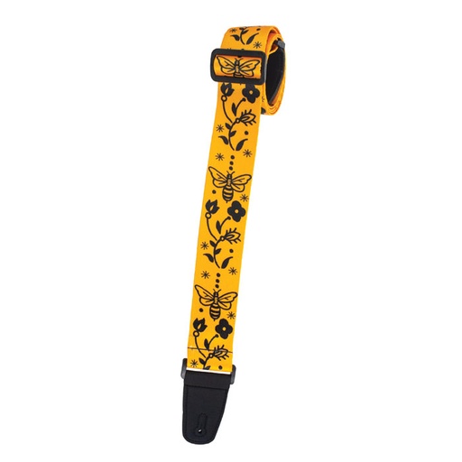 [HSUB2-57] Henry Heller 2" Artist Series Strap, Black/Yellow Bees