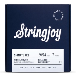 [SJ-BAL97] Stringjoy Signatures 7 String Balanced Super Light Gauge (9-54) Nickel Wound Electric Guitar Strings